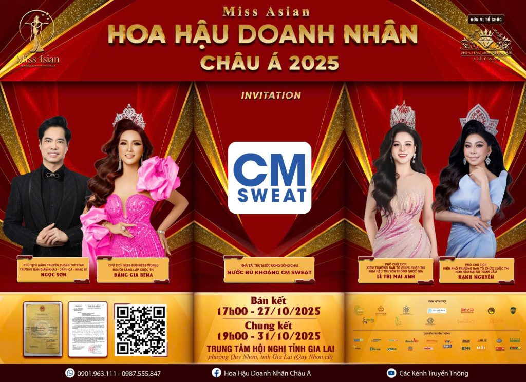 CM SWEAT – Bù khoáng tự nhiên, đồng hành cùng Hoa hậu Doanh nhân Châu Á 2025 tại Quy Nhơn – Gia Lai